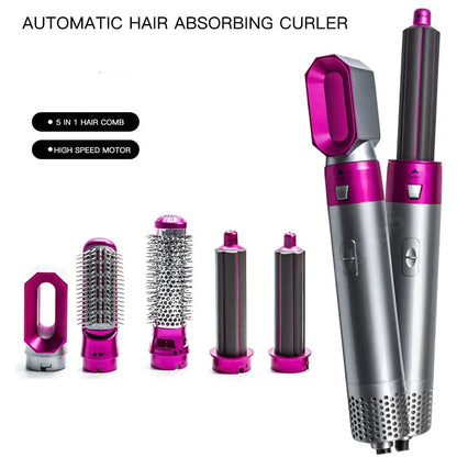 Five In One Curling Iron Hot Air Comb Curly Straight Dual Use Hairdressing Comb Hair Dryer Hot Air Comb