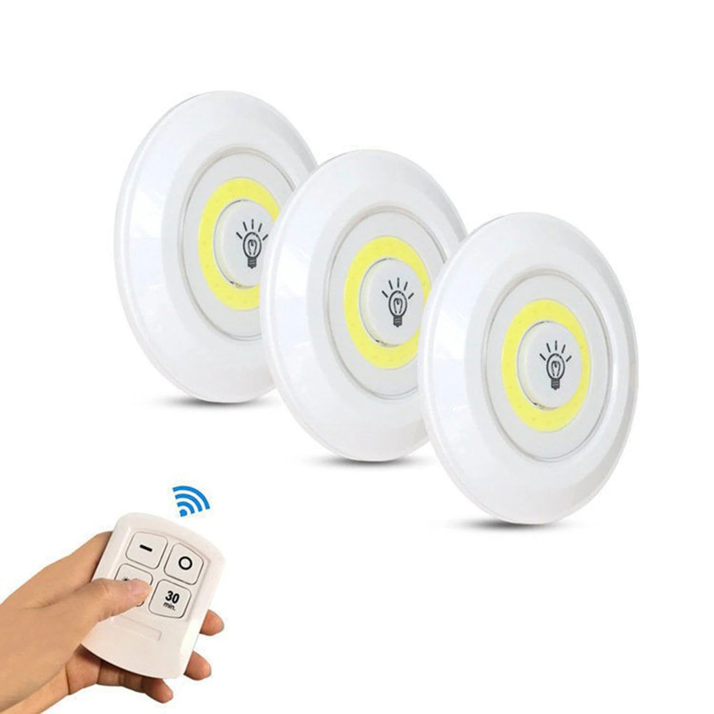 3Pcs Sensing Pat Light Warm White/White Pet House Light COB Remote Sensing Pat Light