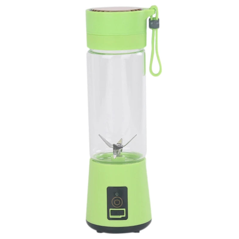 380mL Portable USB Rechargeable Juicer Bottle – 6-Blade Smoothie Blender & Mini Juice Cup