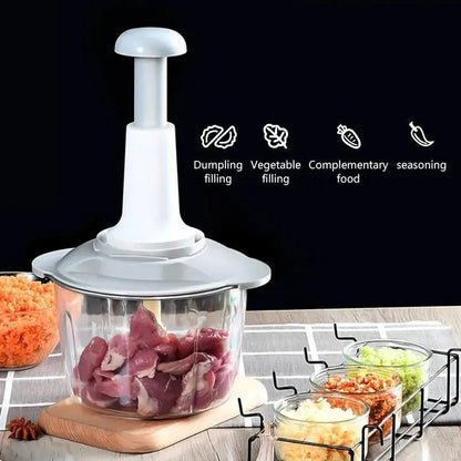 Multifunctional Manual Food Processor – Meat Grinder, Vegetable Chopper, Slicer & Dicer Kitchen Tool