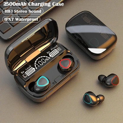 M10 TWS Bluetooth Earbuds – 9D Stereo Wireless Headphones with 3500mAh Charging Case & Microphone