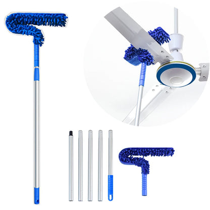 High Reach Ceiling Fan Duster Kit – Microfiber Blade Cleaner & Flexible Cobweb Remover Brush