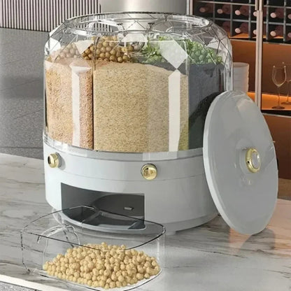 360° Revolving 6-in-1 Cereal Dispenser – Premium Quality Storage Solution