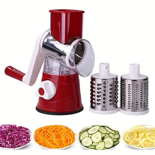 Vegetable Slicer Multifunctional Fruit Slicer TableTop Drum Grater Manual Food Grater, Roller Vegetable Grater, Potato Grater