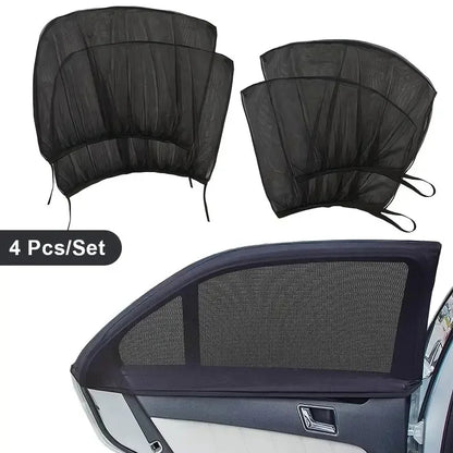 4-piece window screen set, premium window sunshade breathable mosquito net for front and rear windows, UV protection Accessories