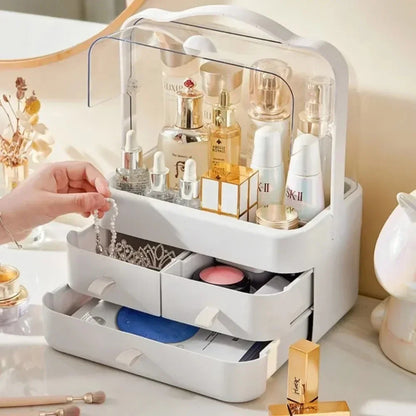 Cosmetics Organizer Box Dust-Proof Drawer Storage Box Jewelry Makeup Desktop Large Capacity Organizer Skincare Storage Container