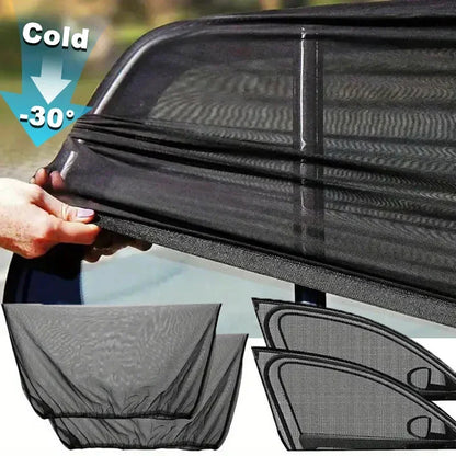 4-piece window screen set, premium window sunshade breathable mosquito net for front and rear windows, UV protection Accessories