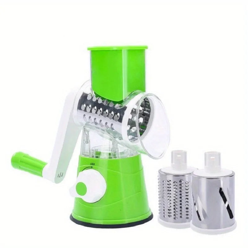 Vegetable Slicer Multifunctional Fruit Slicer TableTop Drum Grater Manual Food Grater, Roller Vegetable Grater, Potato Grater