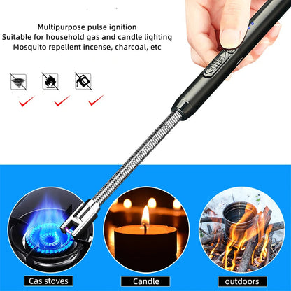 USB Rechargeable Plasma Arc Kitchen Lighter – Windproof LED Flameless Stovetop & Candle Lighter