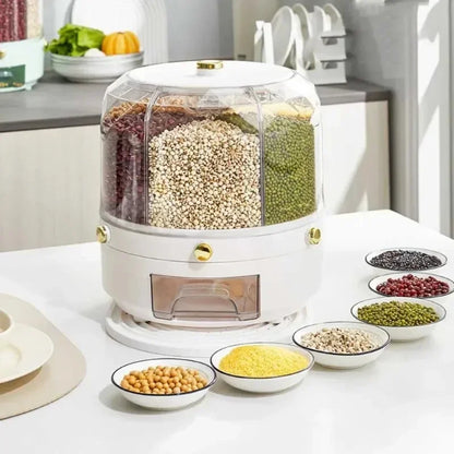 360° Revolving 6-in-1 Cereal Dispenser – Premium Quality Storage Solution