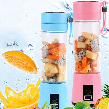 380mL Portable USB Rechargeable Juicer Bottle – 6-Blade Smoothie Blender & Mini Juice Cup