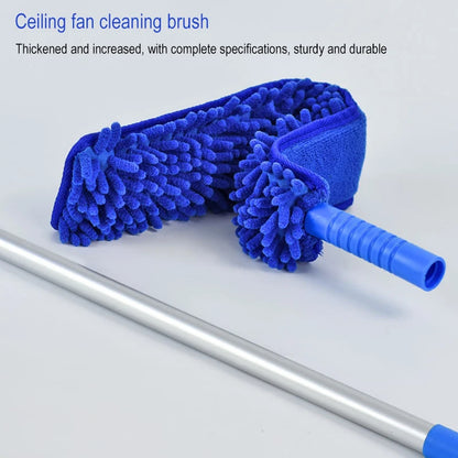 High Reach Ceiling Fan Duster Kit – Microfiber Blade Cleaner & Flexible Cobweb Remover Brush