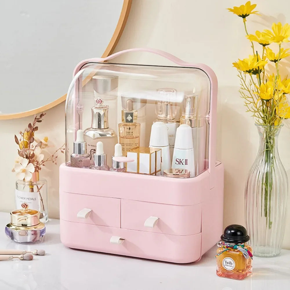 Cosmetics Organizer Box Dust-Proof Drawer Storage Box Jewelry Makeup Desktop Large Capacity Organizer Skincare Storage Container