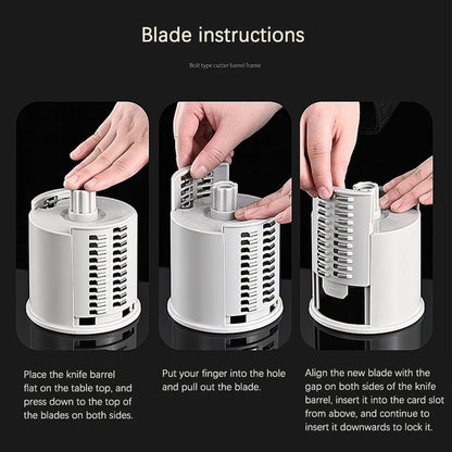 3-in-1 Manual Vegetable Slicer – Grater, Chopper & Spiral Cutter for Kitchen Prep