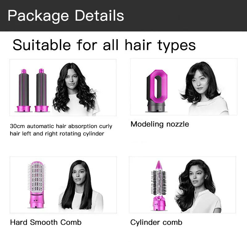 Five In One Curling Iron Hot Air Comb Curly Straight Dual Use Hairdressing Comb Hair Dryer Hot Air Comb