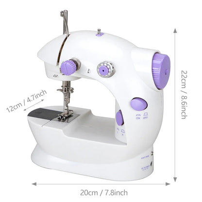 Household Sewing Machine Portable Electric Sewing Machines with Light and Speed Control for Beginner DIY Home Sewing Accessories