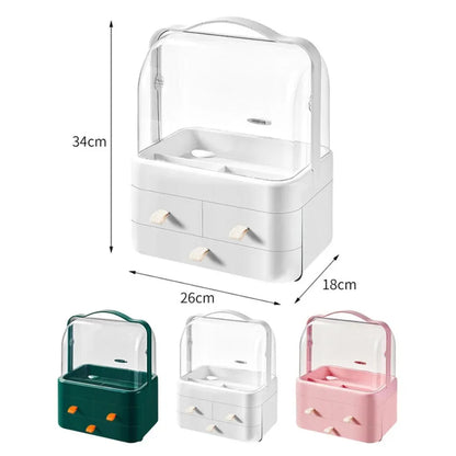 Cosmetics Organizer Box Dust-Proof Drawer Storage Box Jewelry Makeup Desktop Large Capacity Organizer Skincare Storage Container