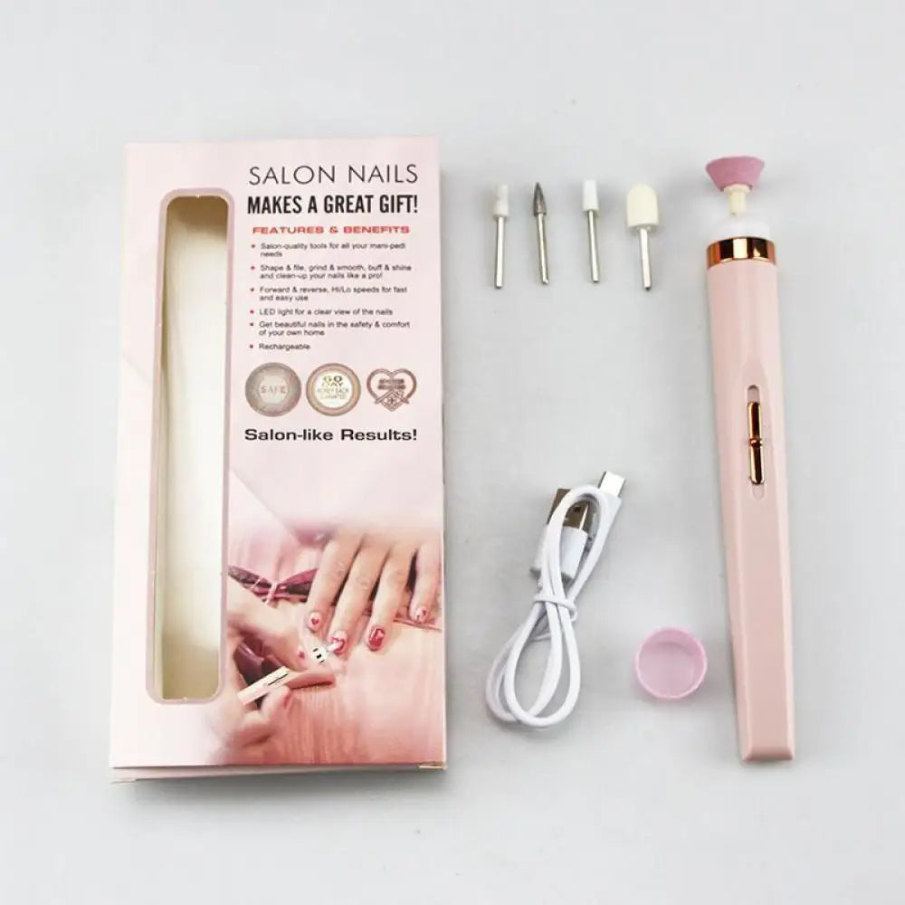 Rechargeable Salon Nails Kit Electronic Nail Filer, Buffer, Shiner, Cuticles and Nail Polish Remover, and Full Manicure and Pedicure Kit Machine