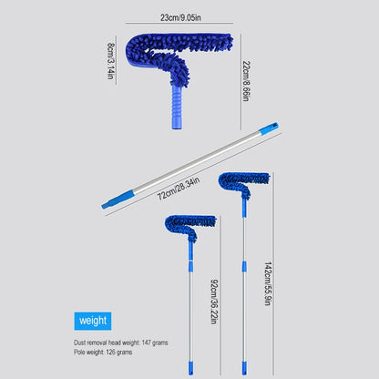 High Reach Ceiling Fan Duster Kit – Microfiber Blade Cleaner & Flexible Cobweb Remover Brush