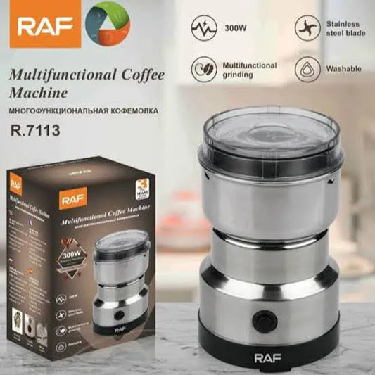 RAF R-7113 / SILVERCLASS 4 blades 300 watts Electric Coffee and Spices / Masala Grinder Heavy Duty Home Use Mini Coffee Machine Commercial Coffee Grinder Automatic Coffee Bean Grinder